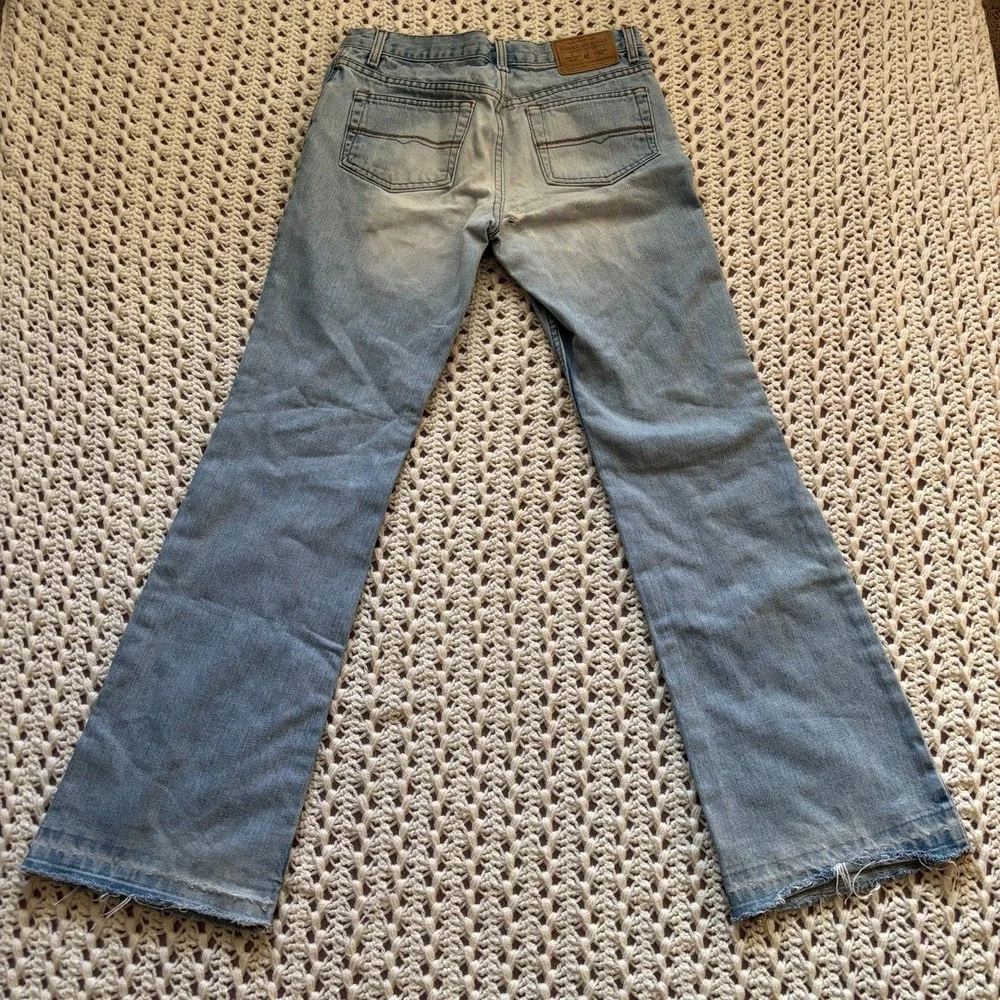 American Eagle Outfitters Distressed Bootcut Jeans Mid Rise Women's SZ6 W30 Blue